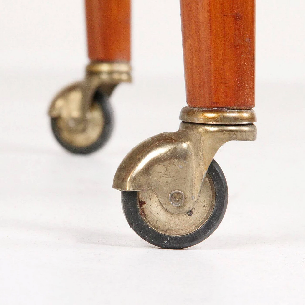 Wood, glass and brass trolley, 1950s 7