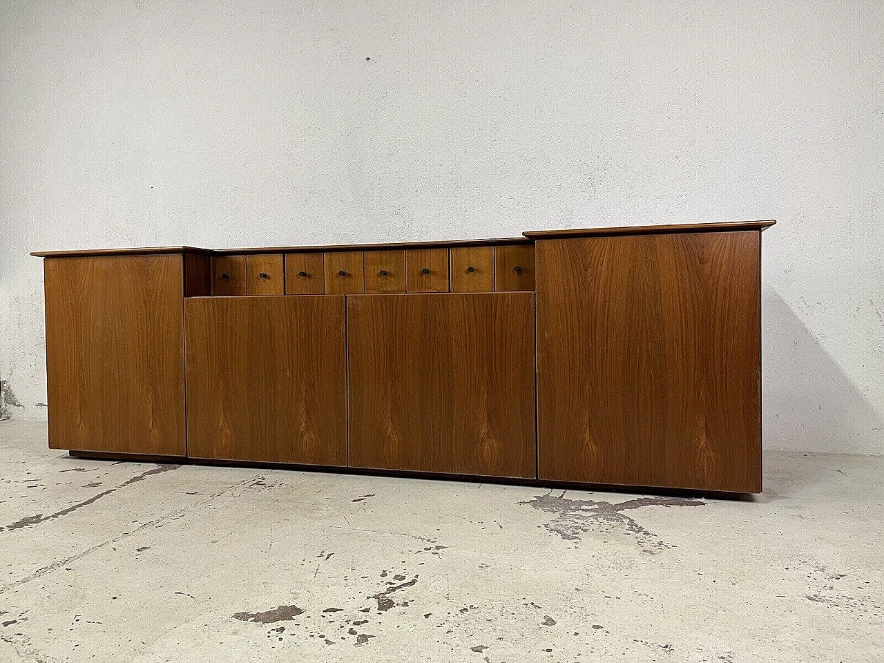 Wood and brass sideboard, 1960s 4