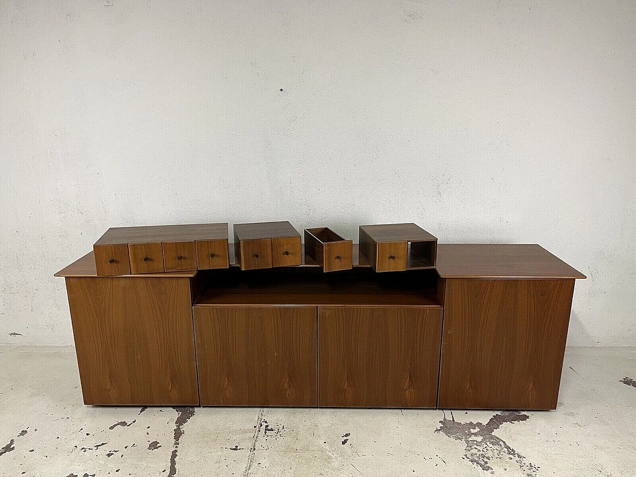 Wood and brass sideboard, 1960s 5