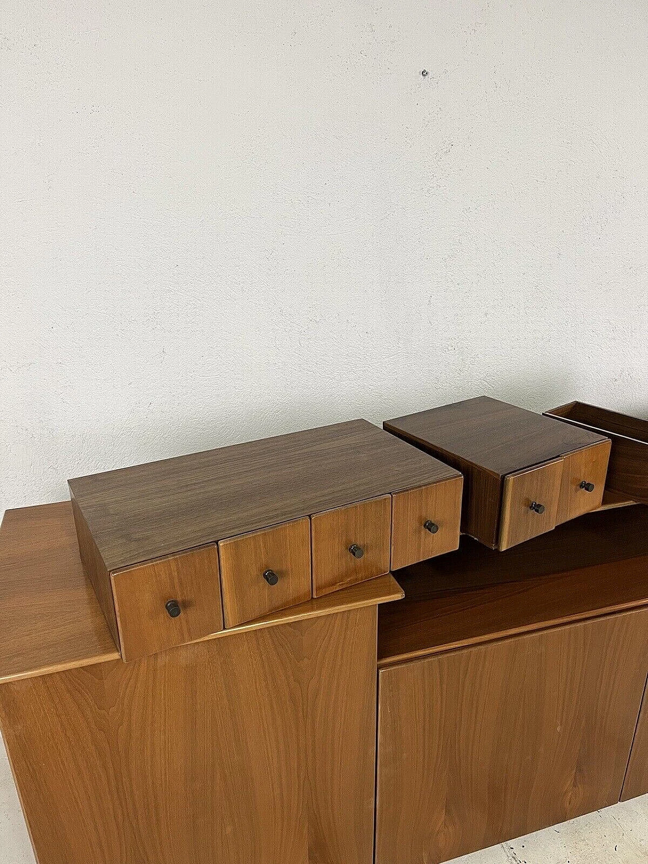 Wood and brass sideboard, 1960s 6