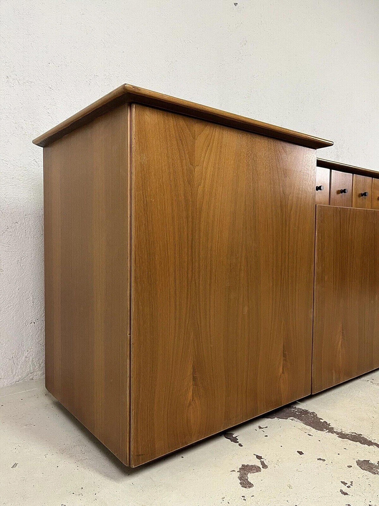 Wood and brass sideboard, 1960s 7