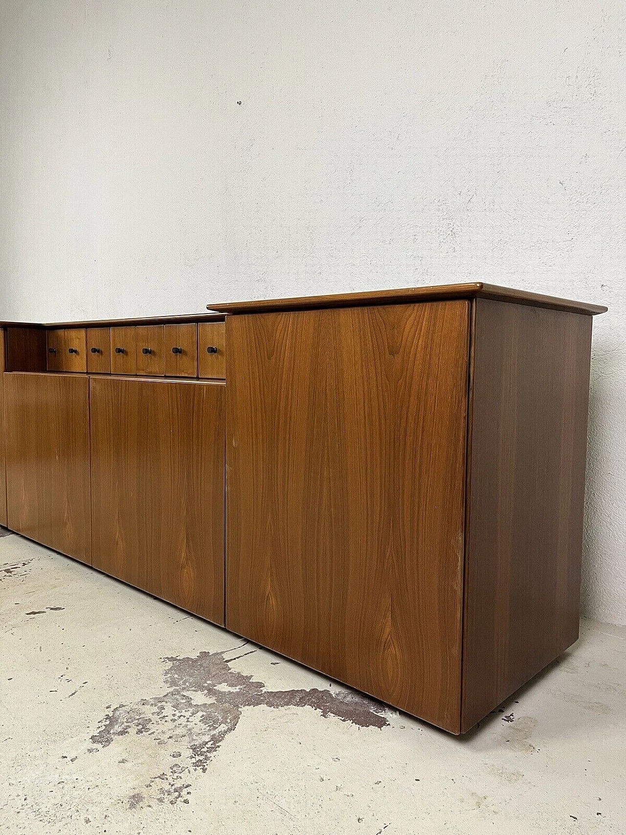 Wood and brass sideboard, 1960s 8