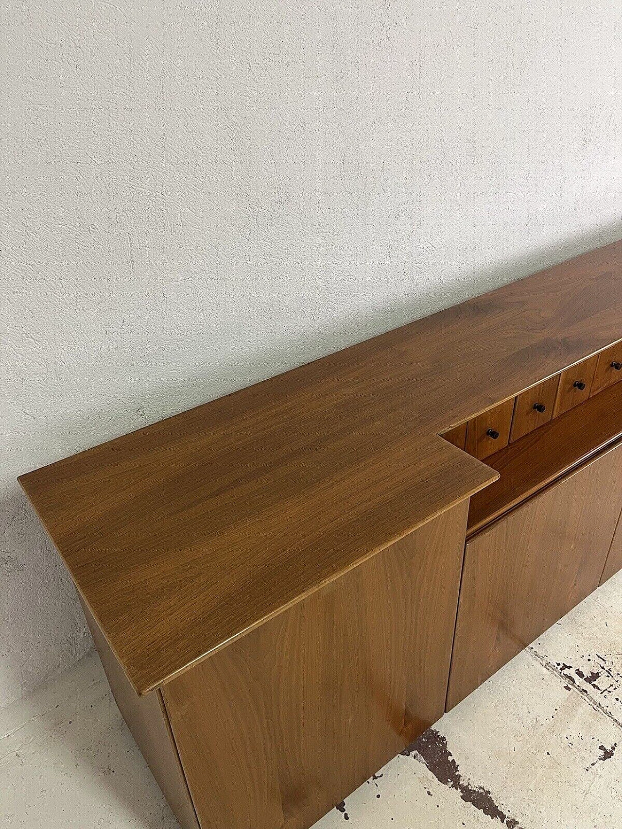 Wood and brass sideboard, 1960s 9