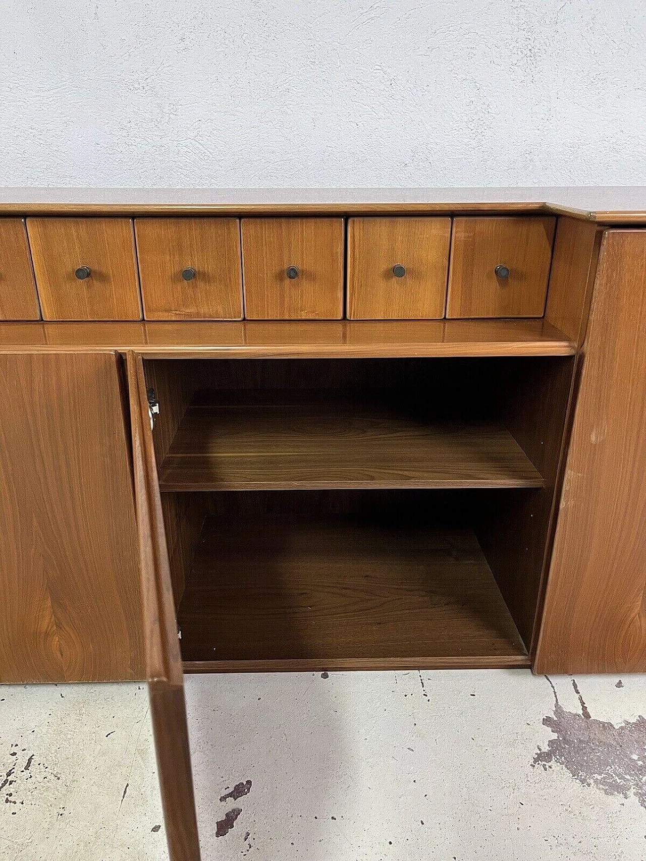 Wood and brass sideboard, 1960s 14