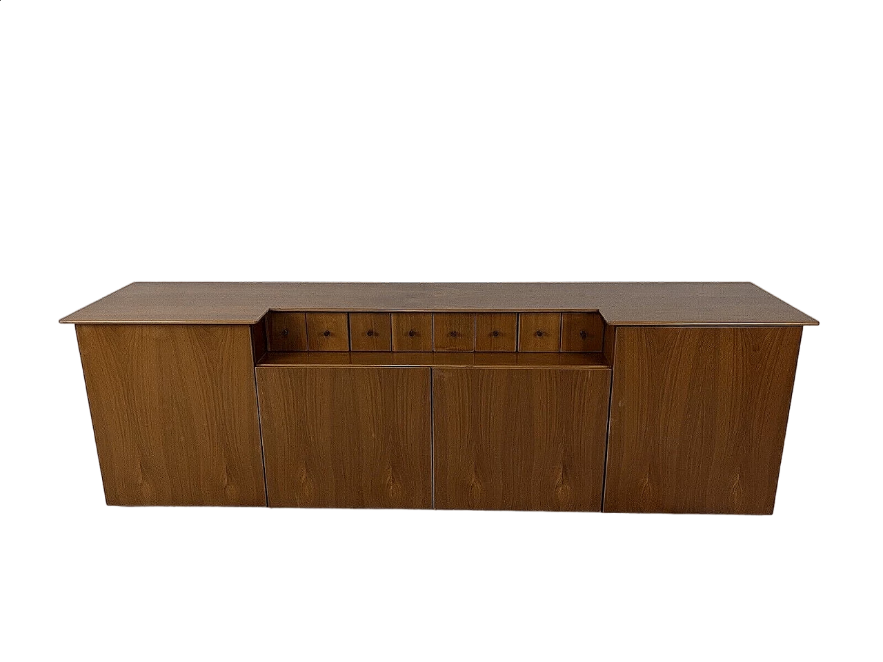 Wood and brass sideboard, 1960s 18