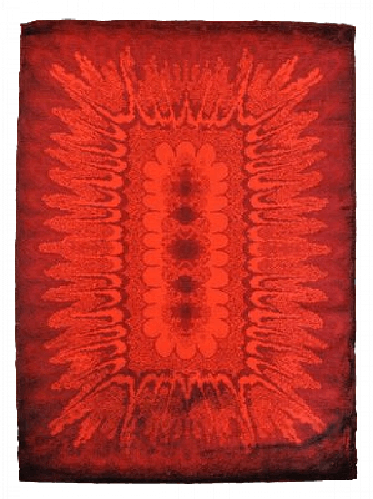 Tappeto rosso in lana, anni '70 4