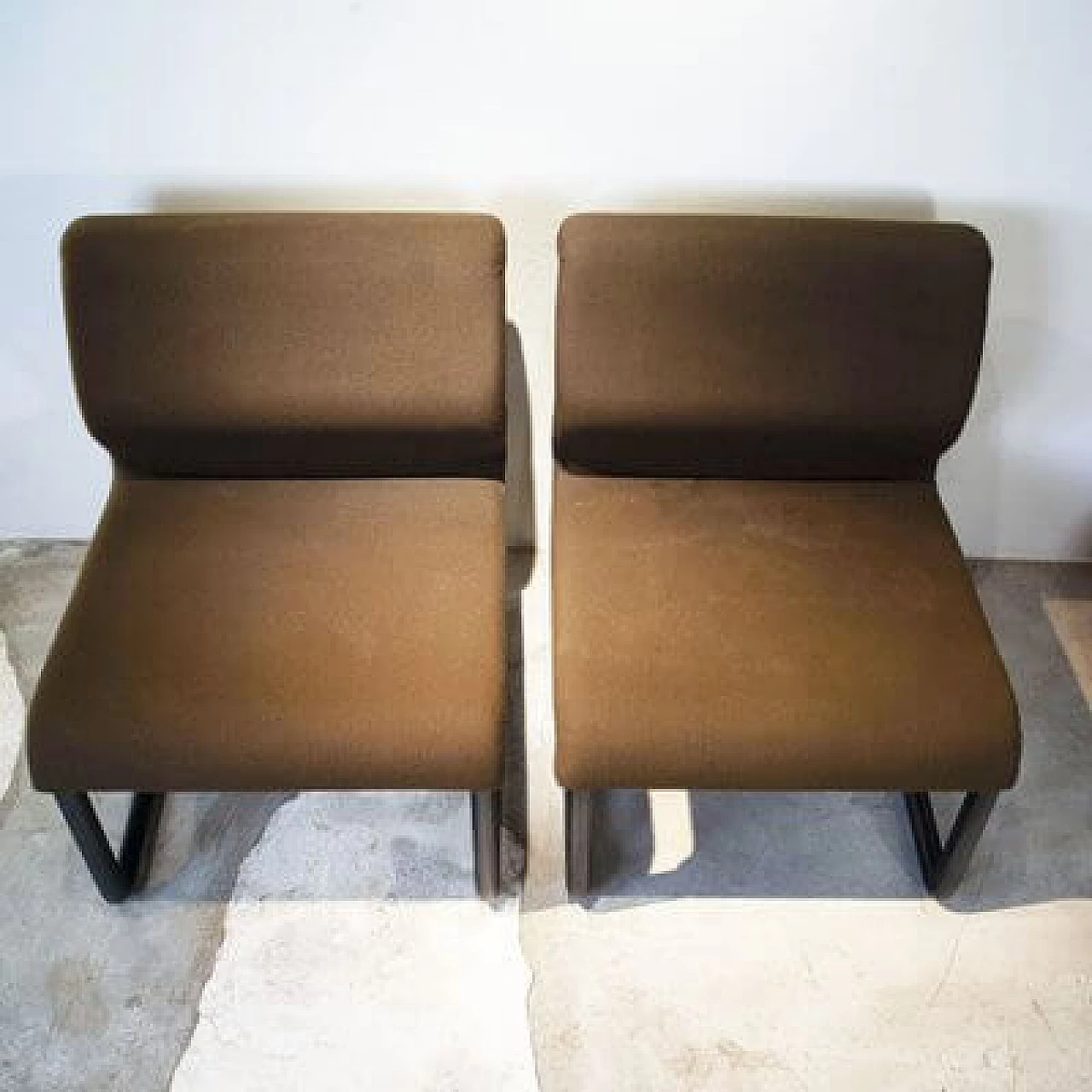 4 Metal and fabric dining armchairs by Tecno, 1980s 7