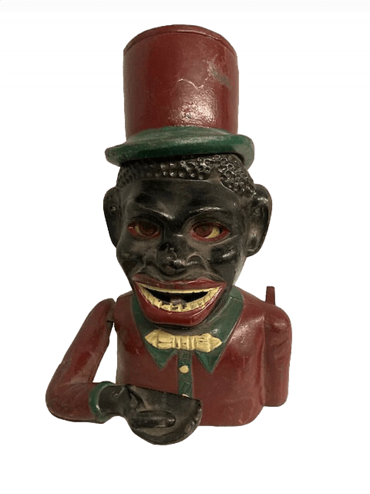 Hand-painted cast-iron money box with mechanism, early 20th century 12