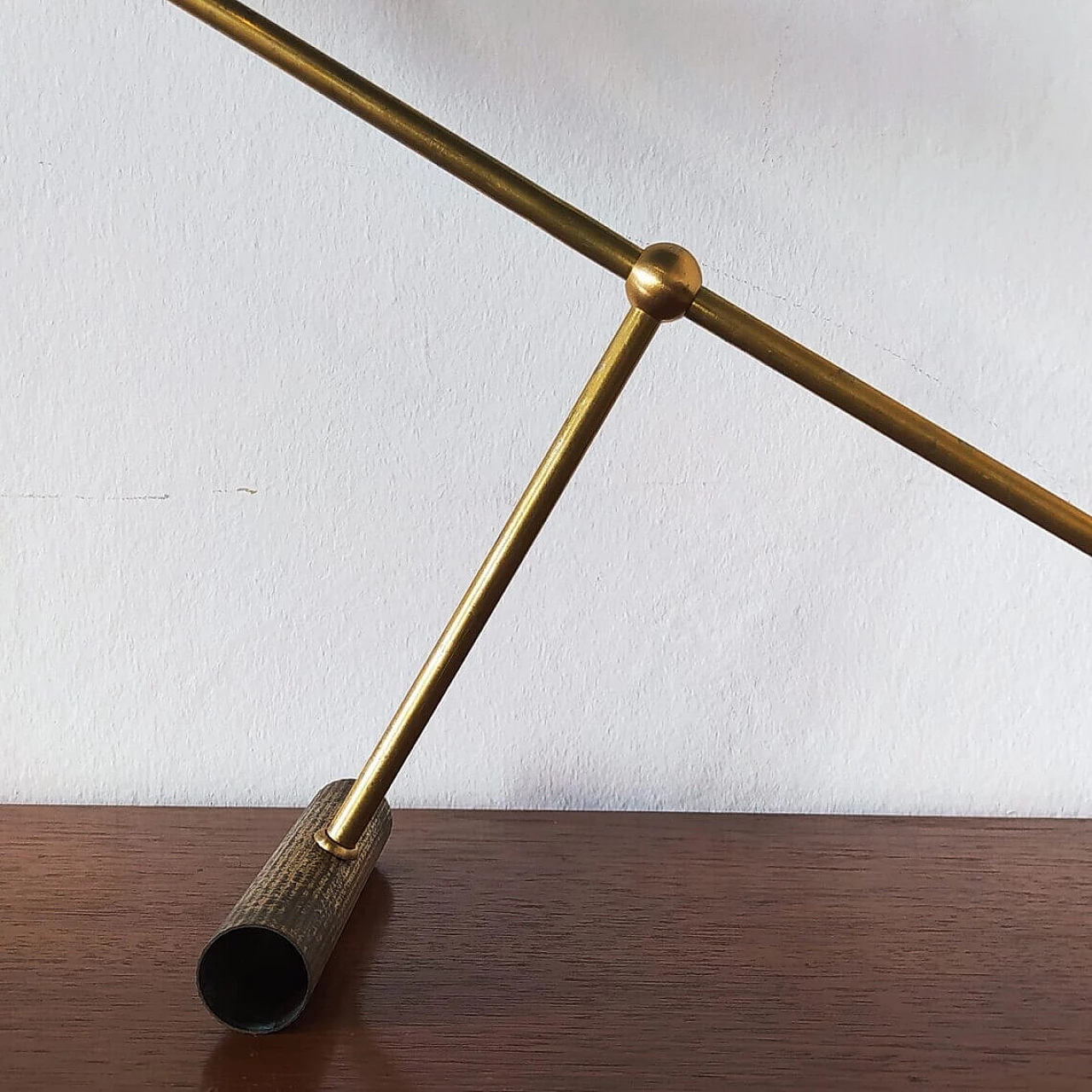 Brass and metal table lamp in the style of Arredoluce, 1960s 5