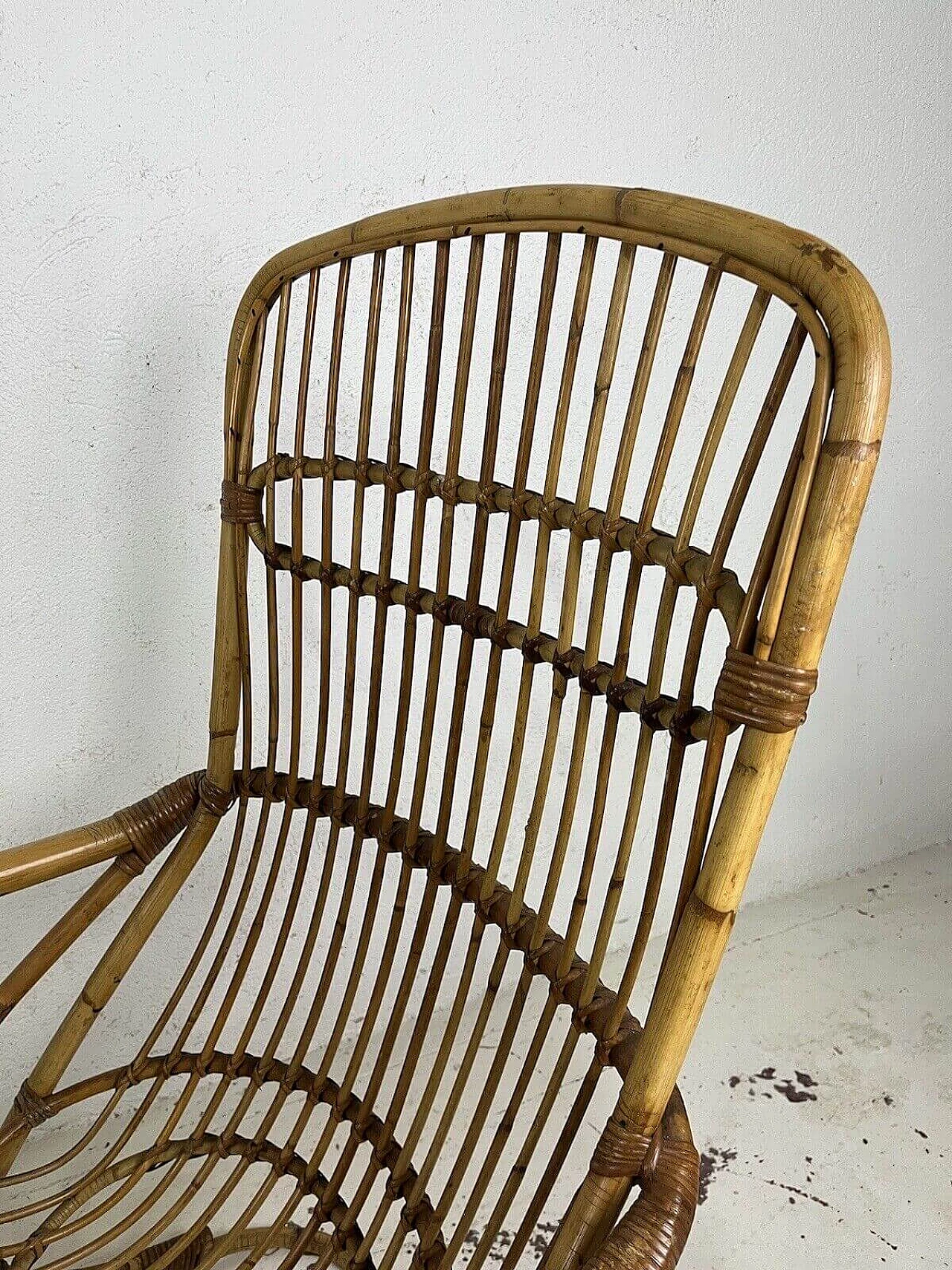 Pair of rattan and wicker armchairs in the style of Bonacina, 1970s 13