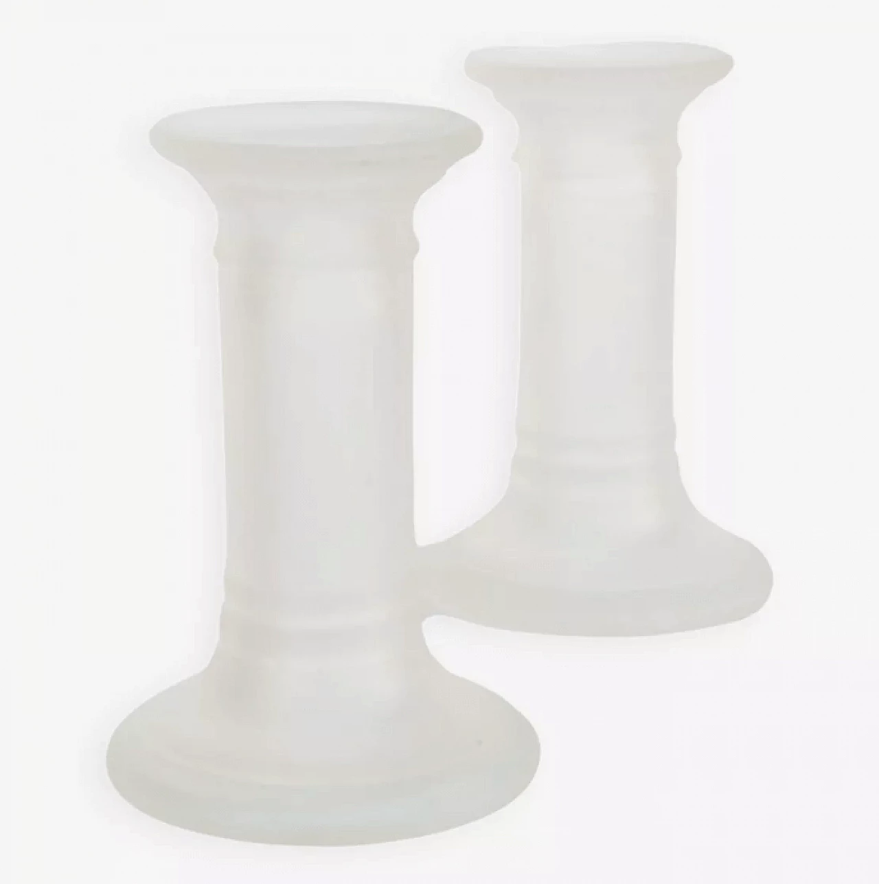 Pair of glass candlesticks, 1980s 1