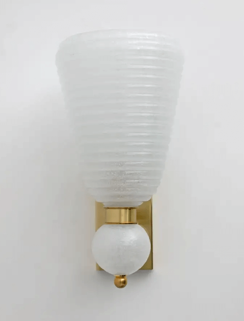 Lampade da parete Pulegoso in vetro di Murano con brillantini e