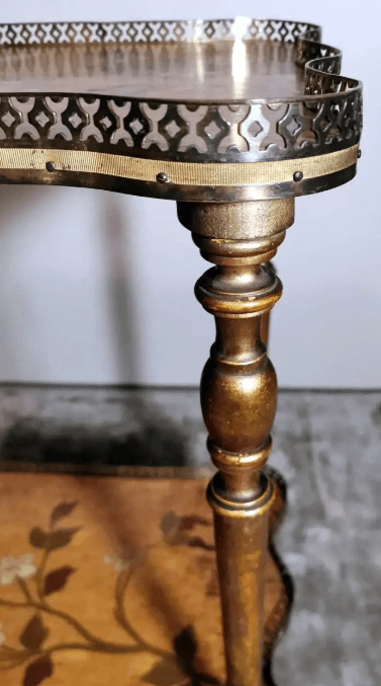 Napoleon III wooden coffee table with two painted tops and gilded legs, 19th century 14