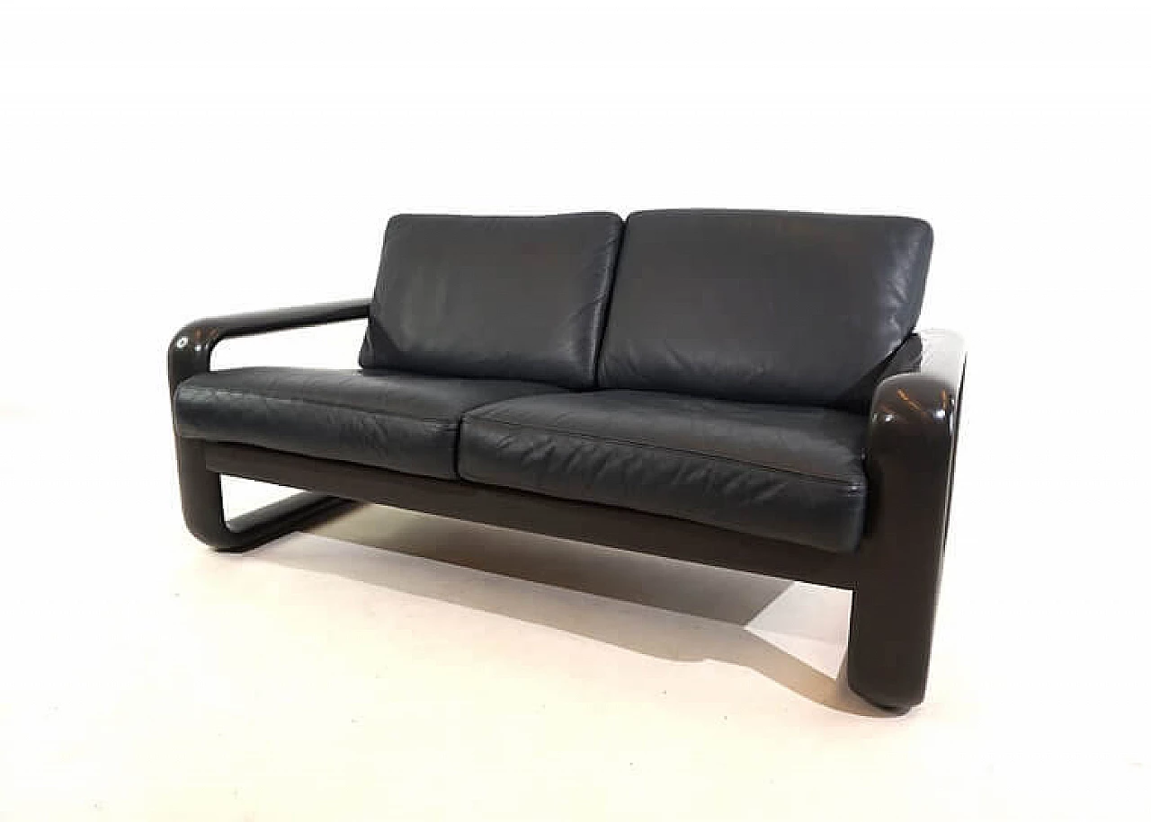 Rosenthal Hombre 2-seater leather sofa by Burkhard Vogtherr, 1970s 6