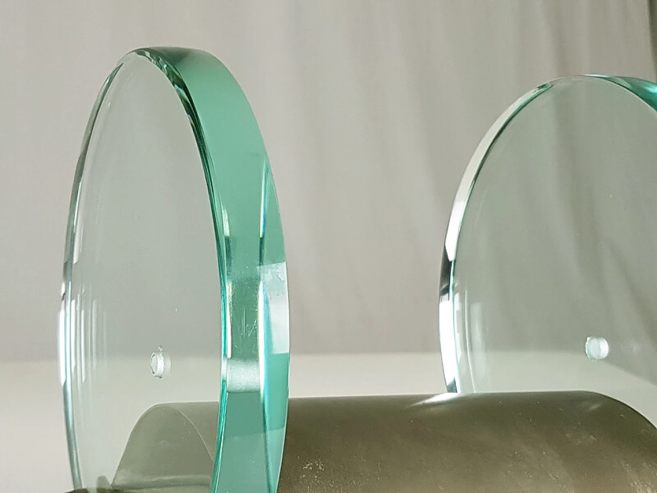 7 Bathroom accessories in glass and nickel-plated brass by Fontana Arte, 1960s 12