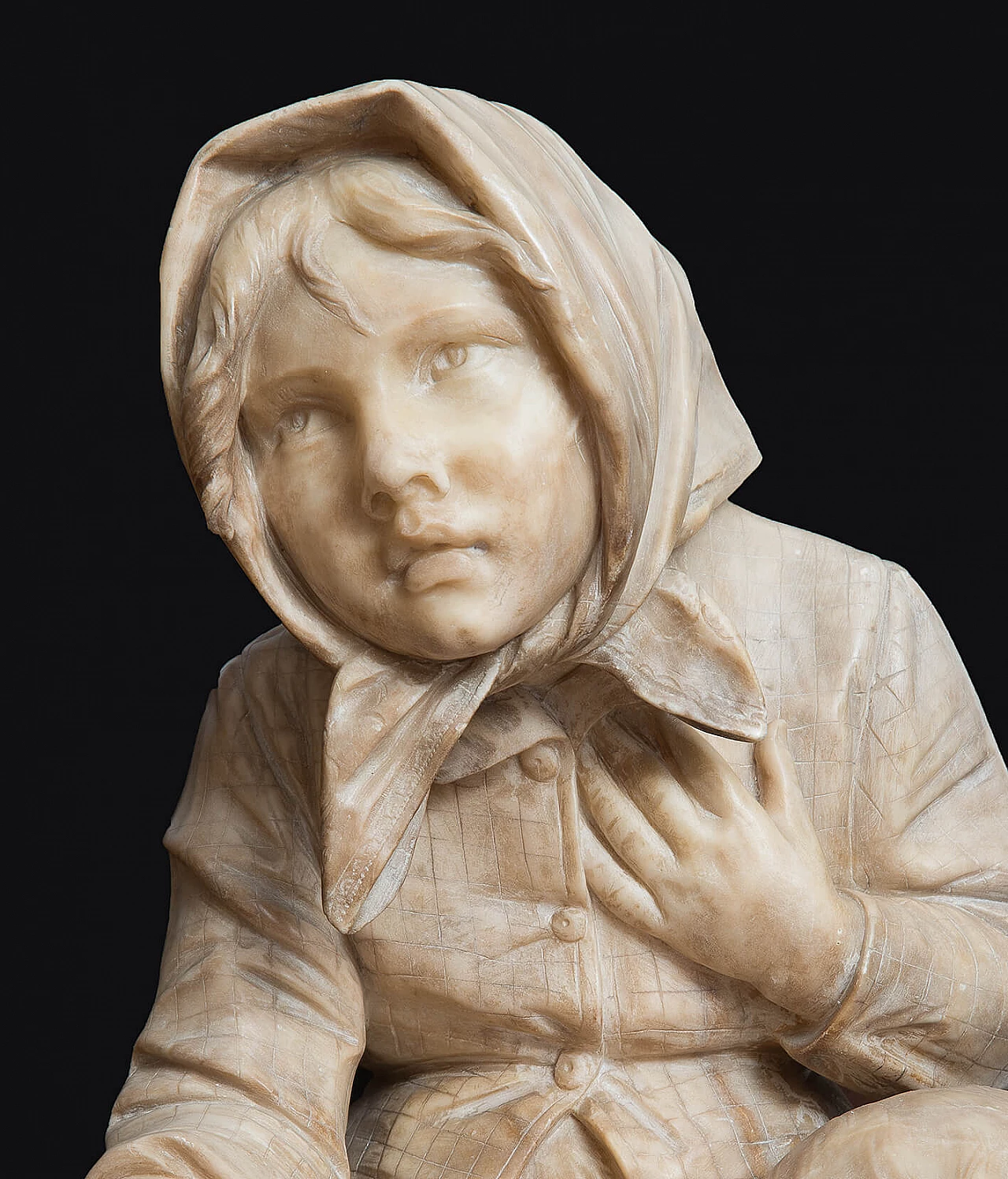 Alabaster sculpture depicting beggar children attributed to Antonio Frilli, 19th century 2