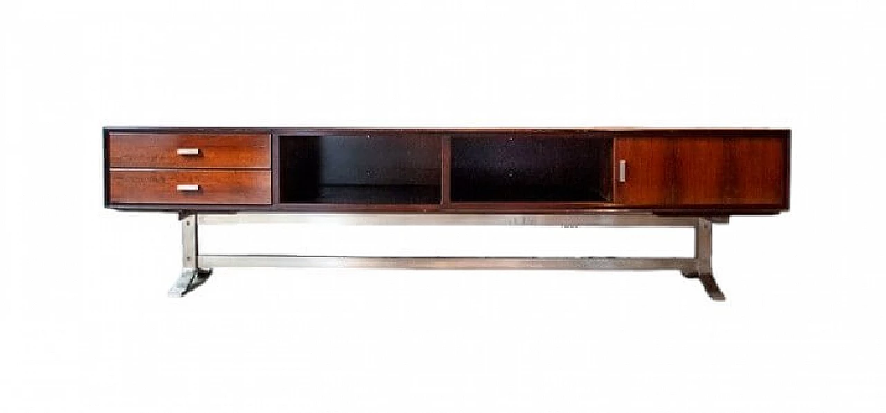 Credenza in teak ed acciaio di Gianni Moscatelli per Formanova, anni '70 11