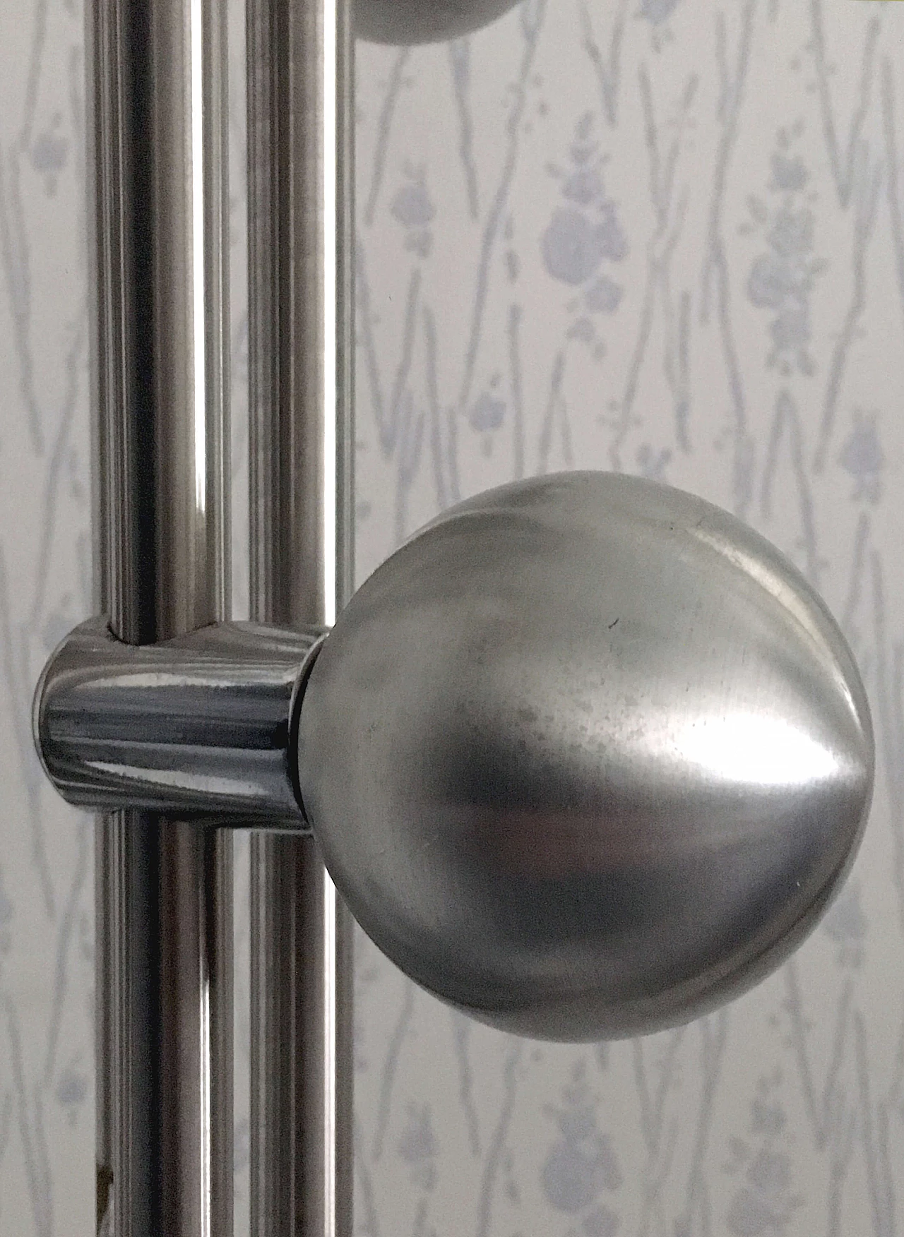 Stainless steel and aluminum floor coat rack, 1960s 4