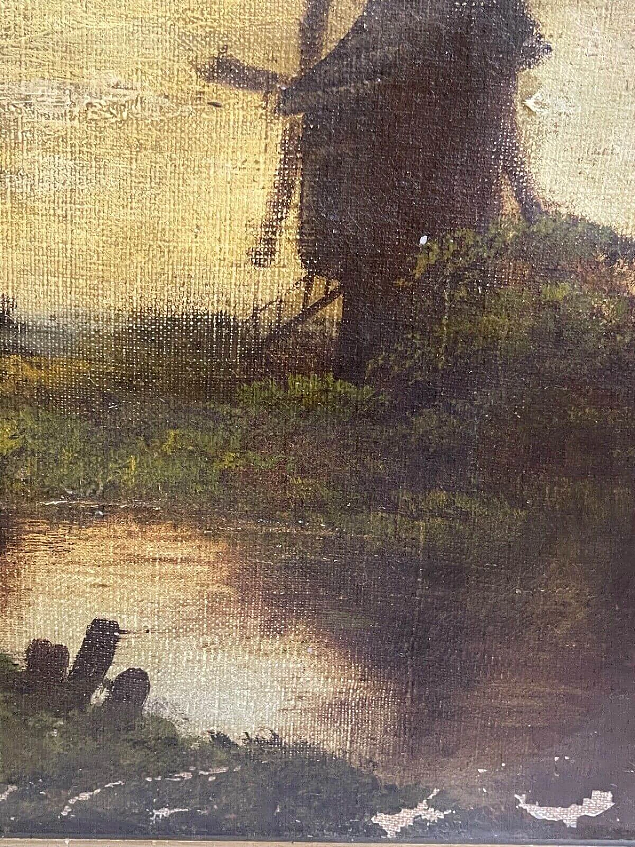 Paesaggio fiammingo, olio su tela, '800 4