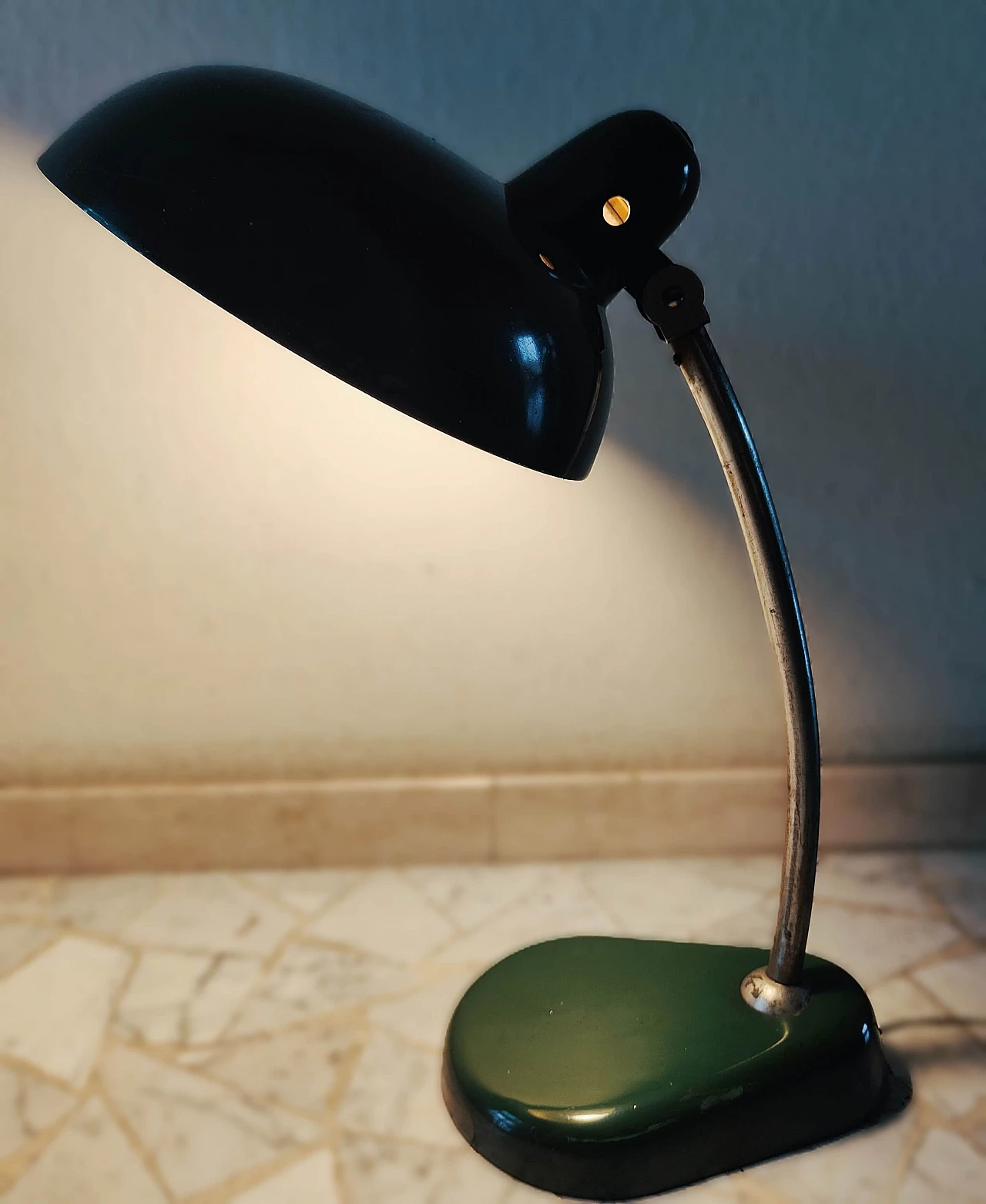 Metal ministerial table lamp by Seminara, 1950s 1