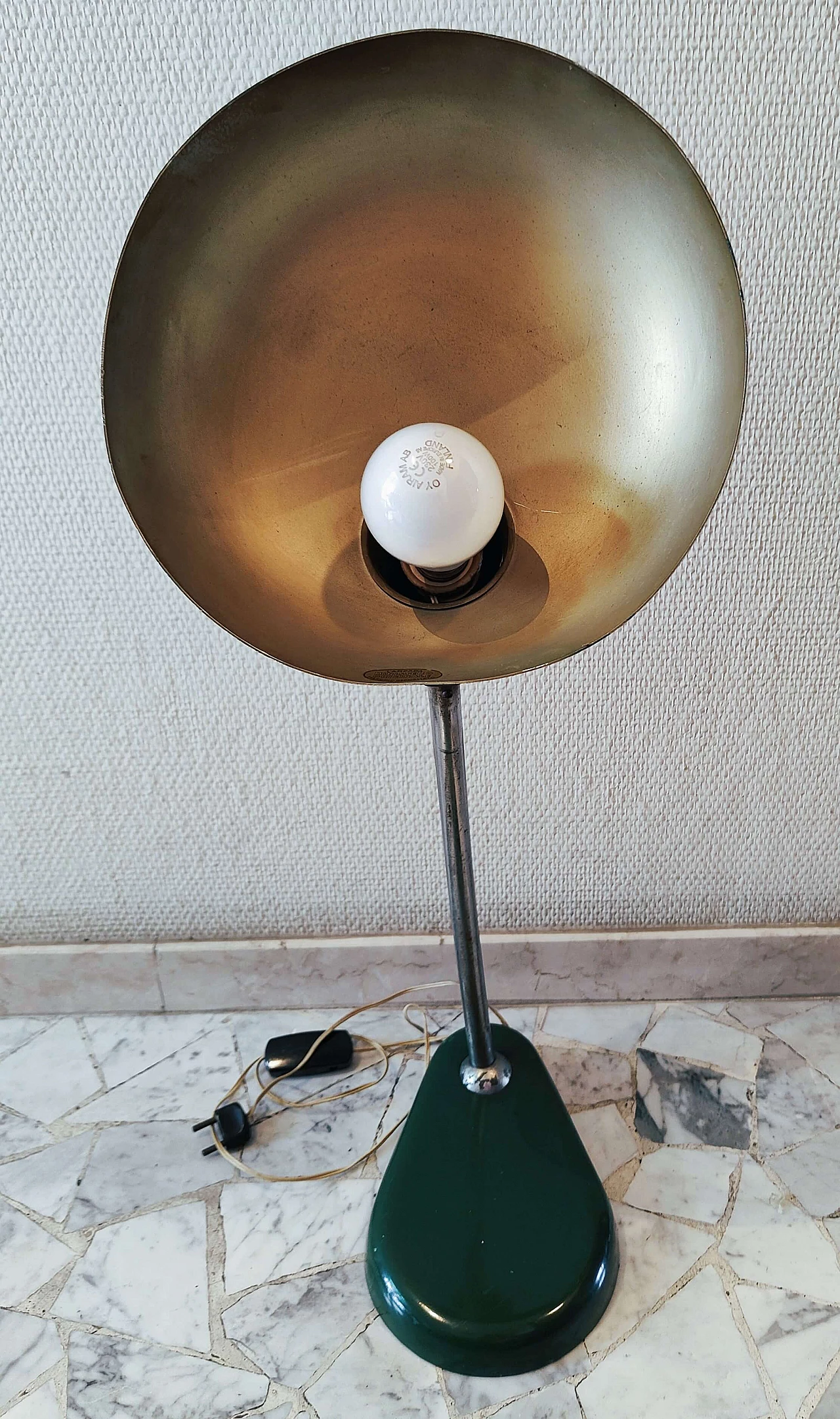 Metal ministerial table lamp by Seminara, 1950s 4