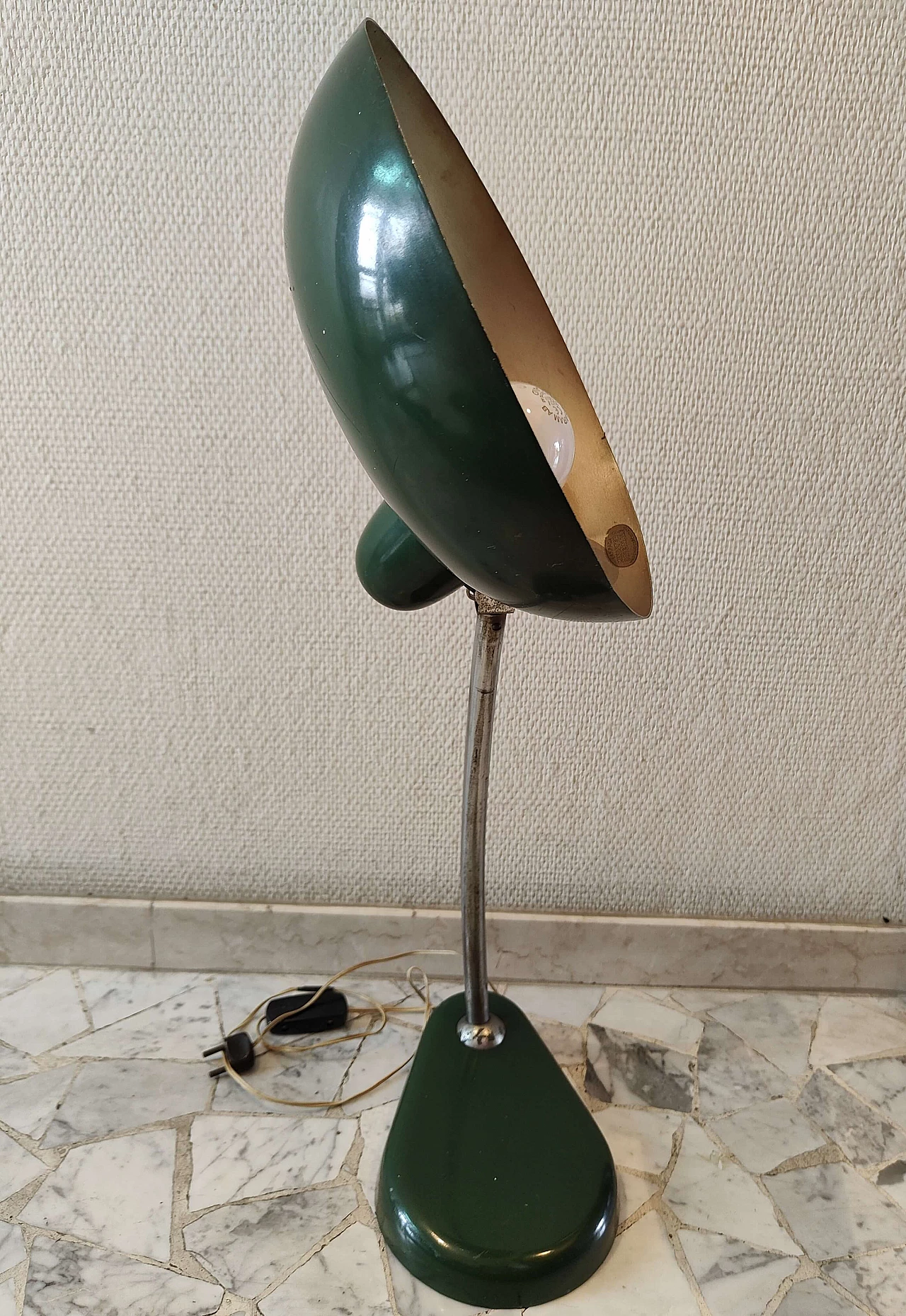 Metal ministerial table lamp by Seminara, 1950s 7