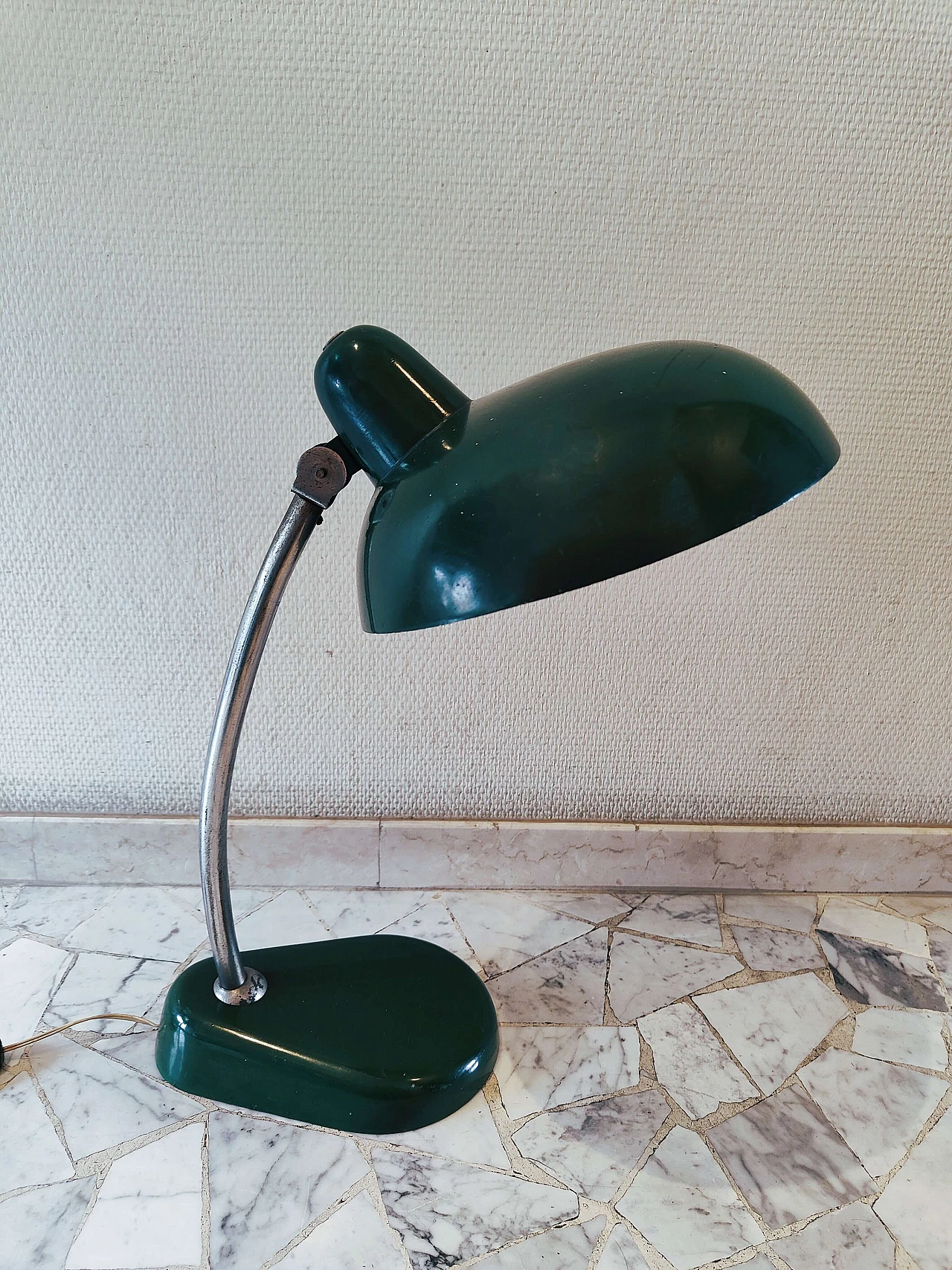 Metal ministerial table lamp by Seminara, 1950s 9