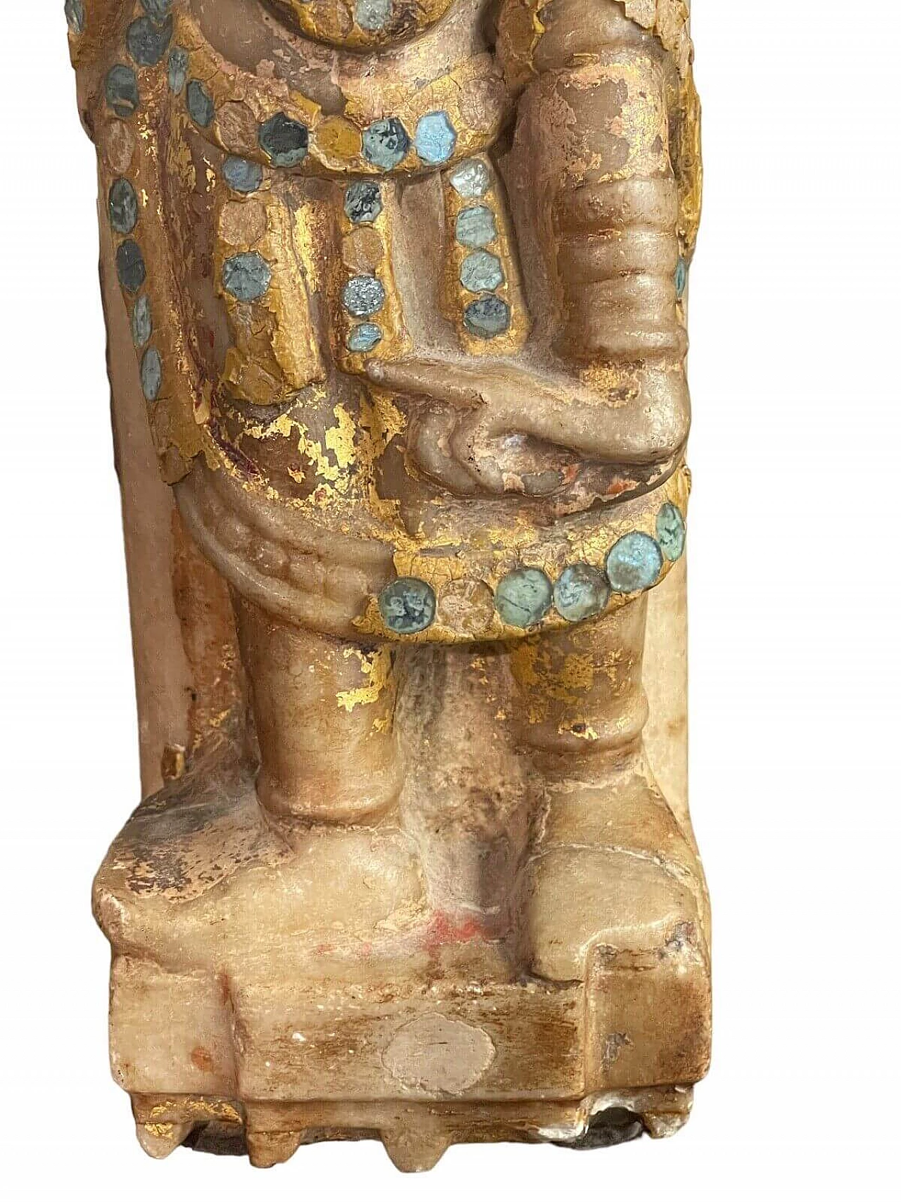 Statua indiana in alabastro e vetro di Apsara danzante, '700 3