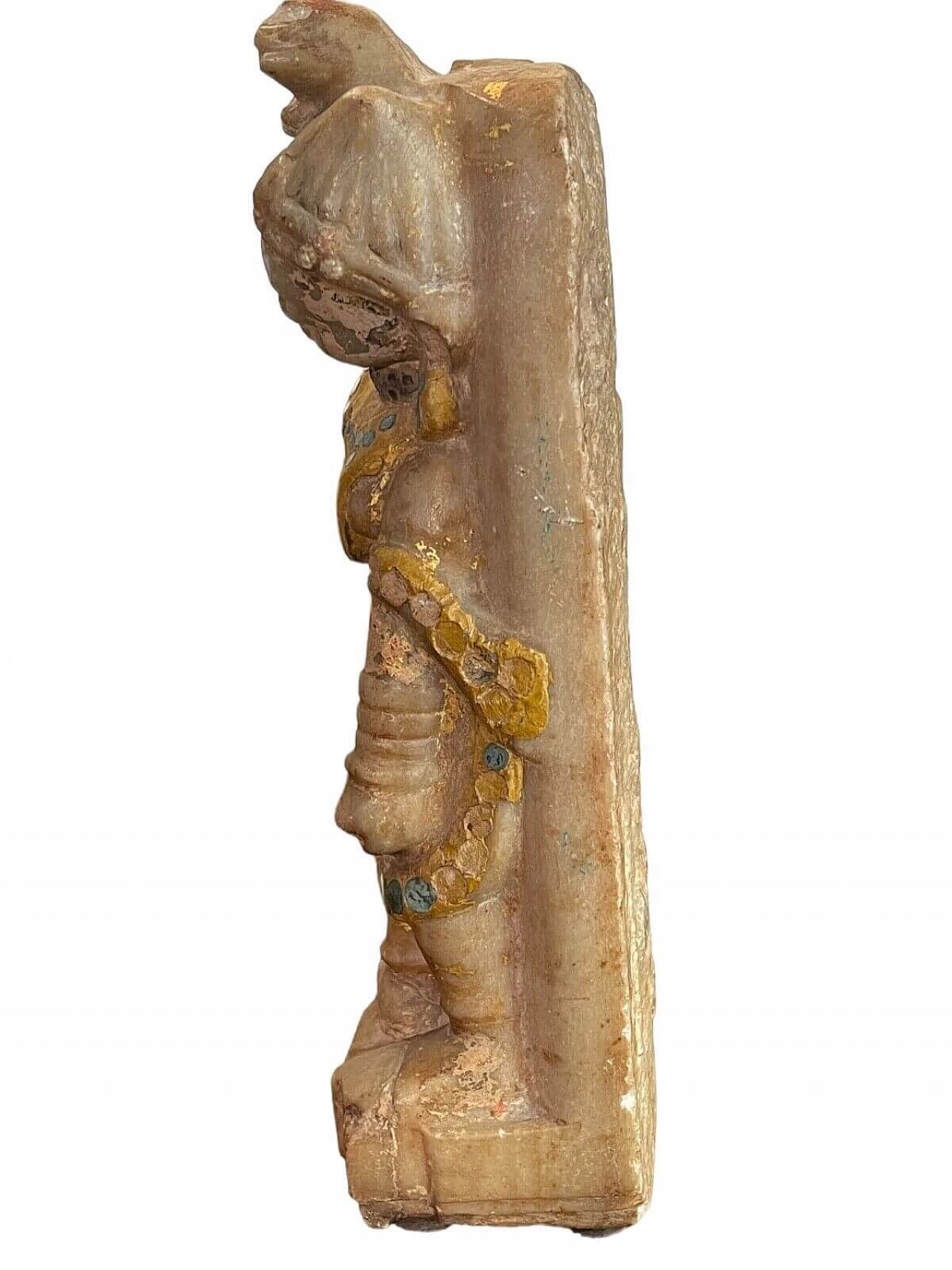 Statua indiana in alabastro e vetro di Apsara danzante, '700 6