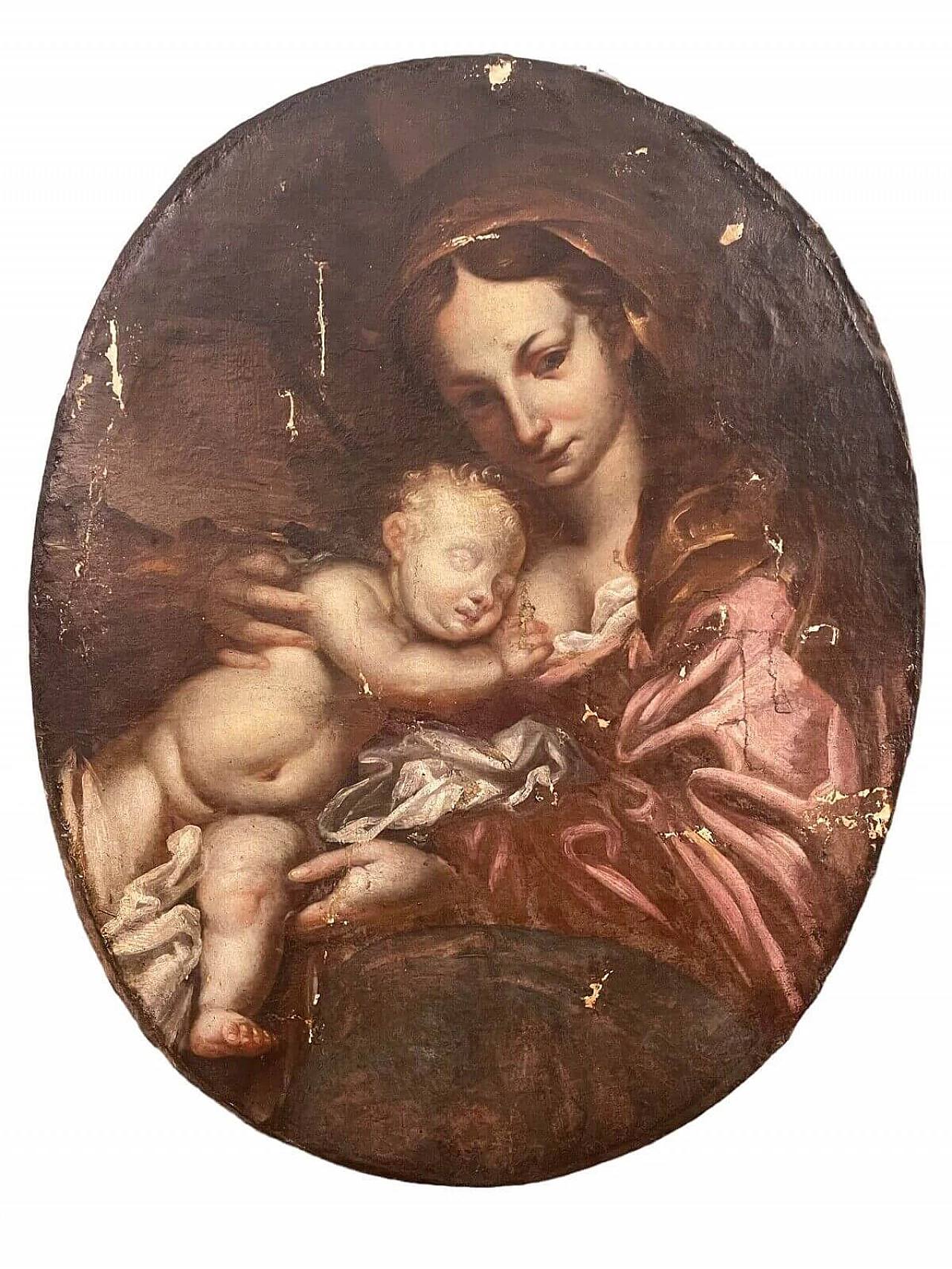 Madonna con Bambino dormiente, olio su tela, '600 1