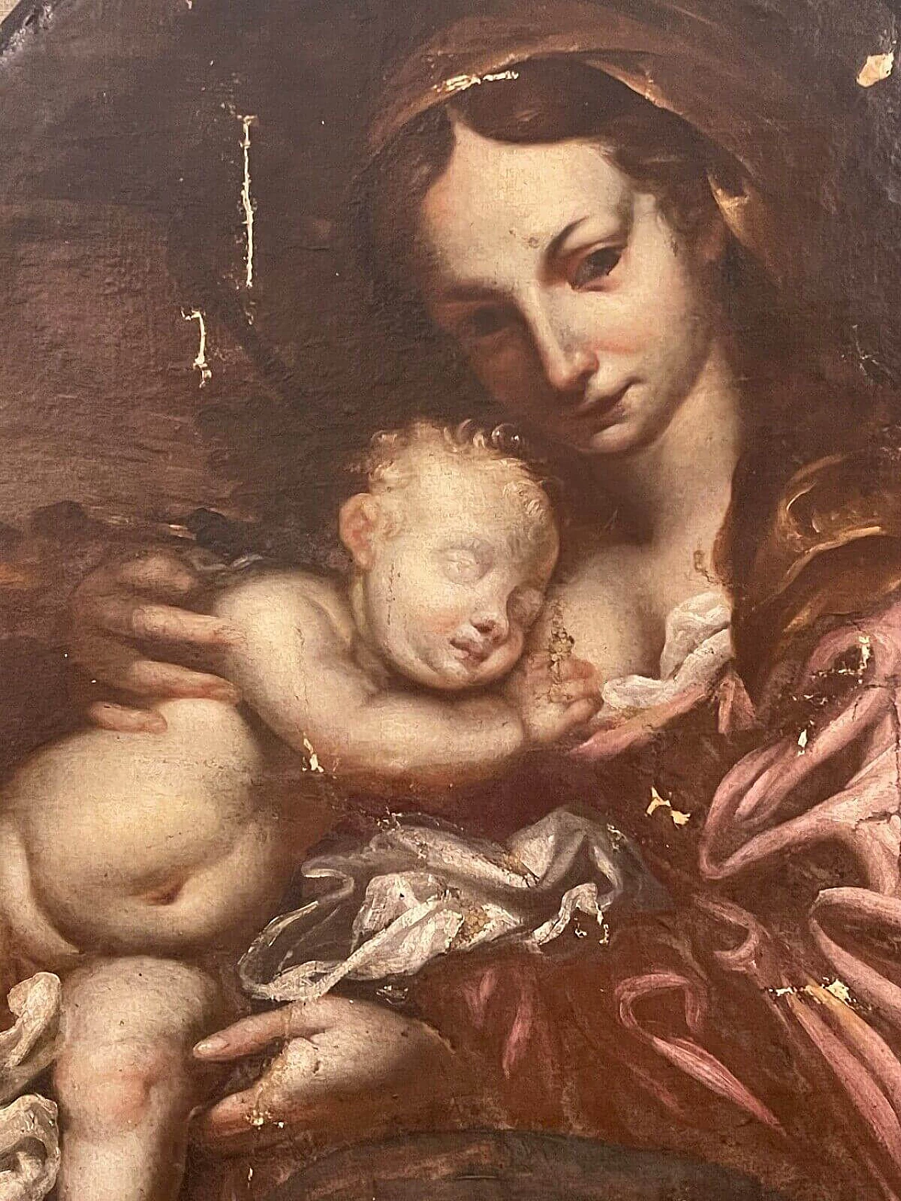 Madonna con Bambino dormiente, olio su tela, '600 2