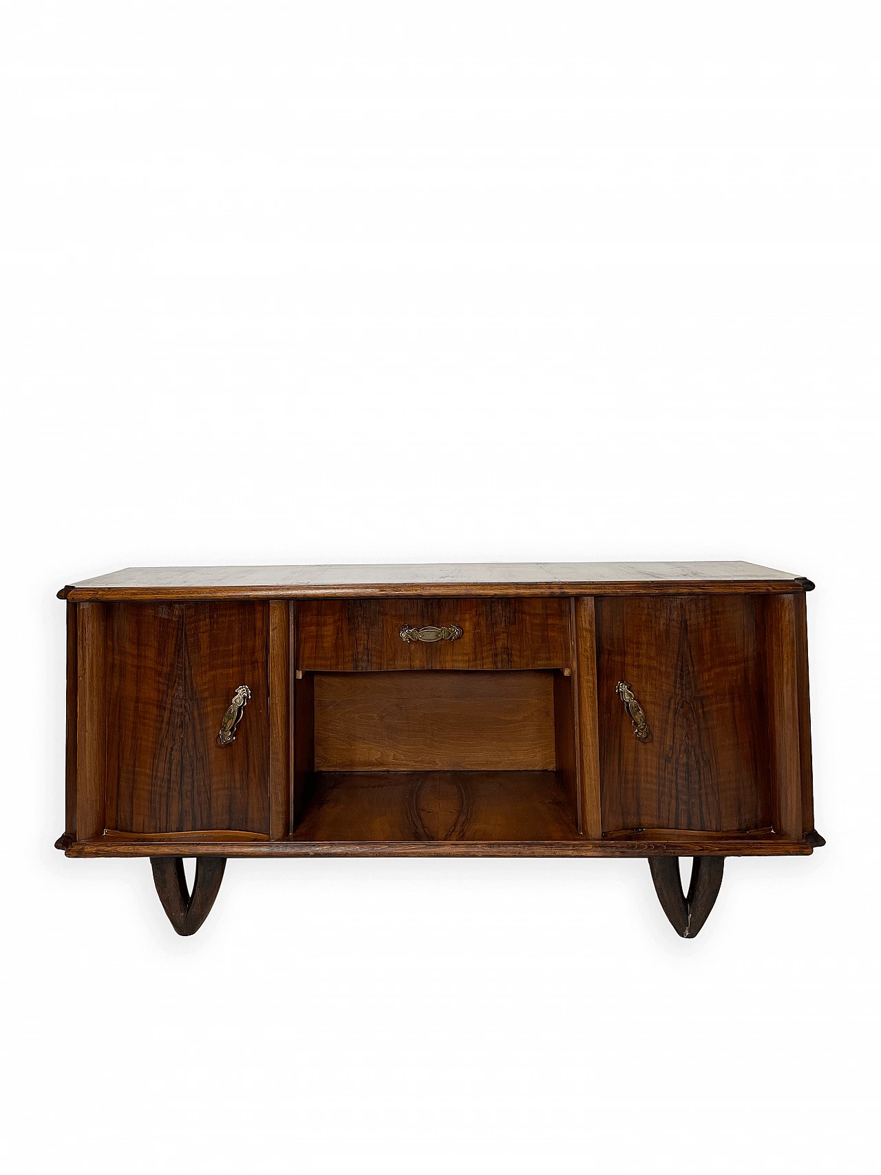 Florentine Art Deco wood sideboard, 1940s 1