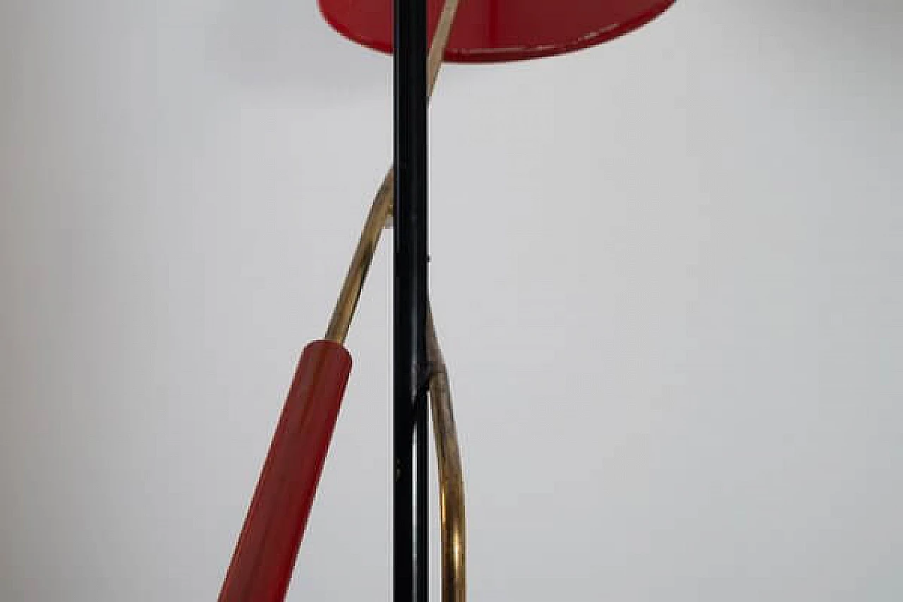 Floor lamp made of aluminium, brass and marble, 1950s 2