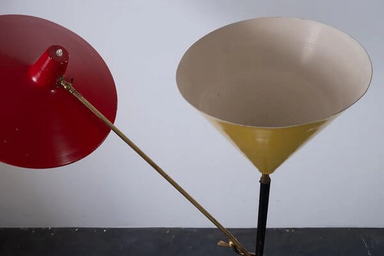 Floor lamp made of aluminium, brass and marble, 1950s 4