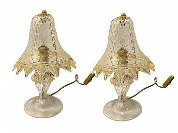 Pair of Arte Murano glass table lamps, 1980s