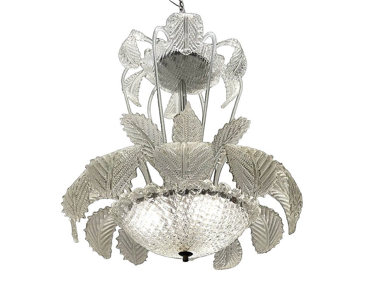 Murano glass chandelier by Ercole Barovier, 1940s 1