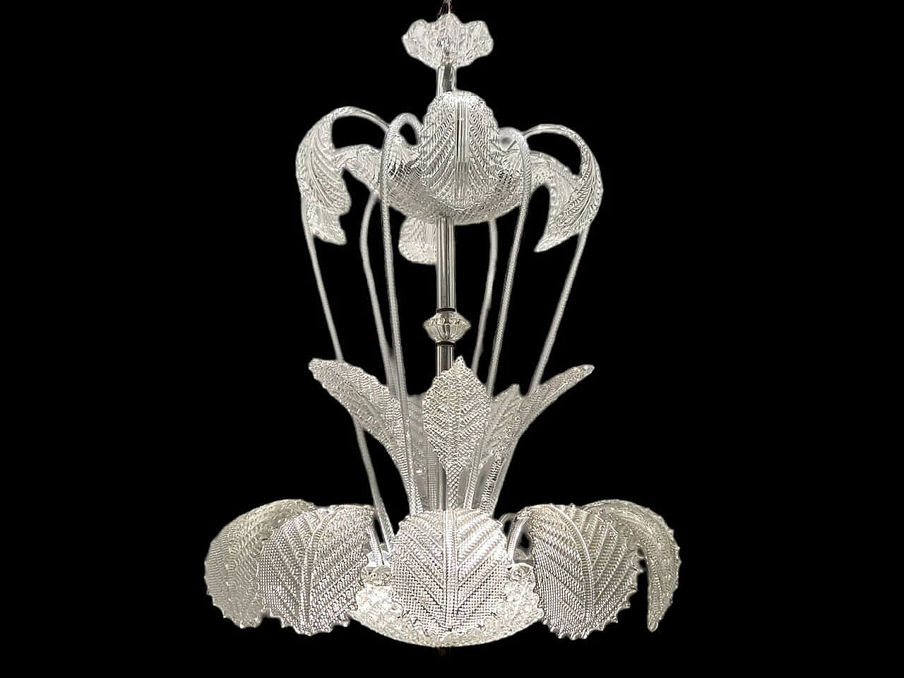 Murano glass chandelier by Ercole Barovier, 1940s 3