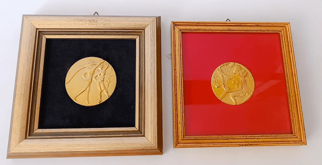 Coppia di medaglie di Salvador Dalí per Istituto Grafico Italiano, anni '70 1