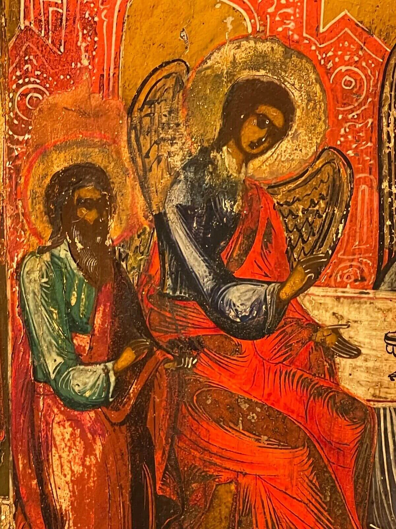 Angeli intorno alla tavola, icona russa, '800 4
