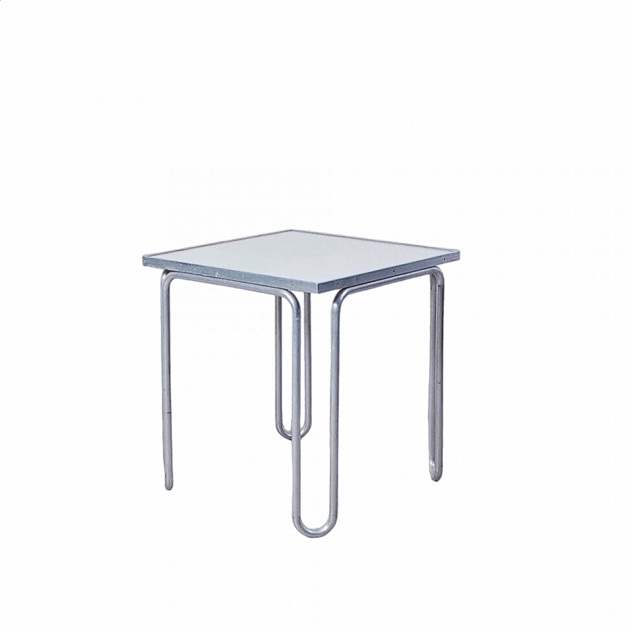 Square aluminium and plastic table, 1970s 11