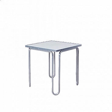 Square aluminium and plastic table, 1970s