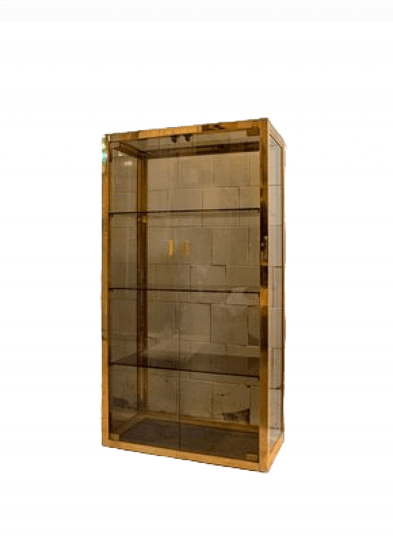 Brass & glass cabinet, 1970s 10