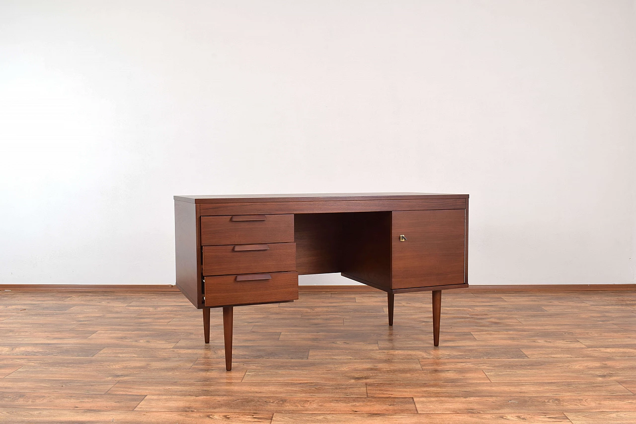 German walnut desk, 1960s 5