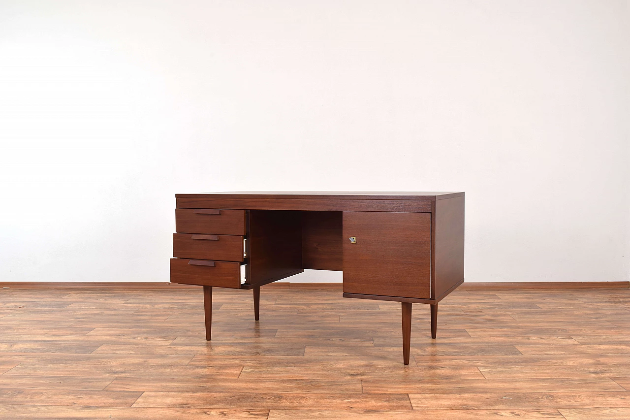 German walnut desk, 1960s 6