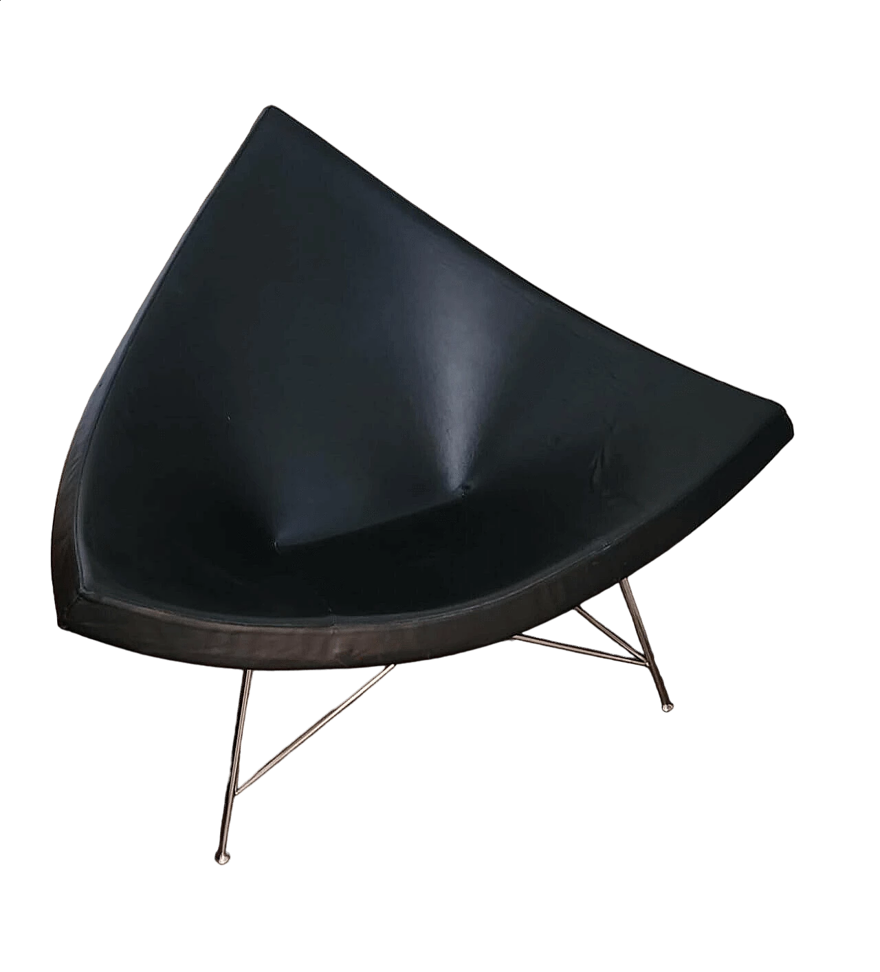 Poltrona Coconut in pelle nera di George Nelson per Vitra, 2005 10