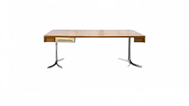 Desk in aluminium and wood with drawer from Trau, 1960s