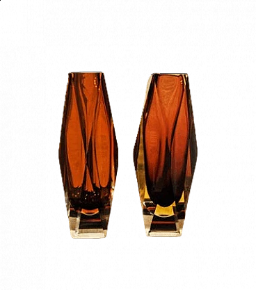 Pair of Murano glass vases by Alessandro Mandruzzato for G. Campanella & C., 1970s