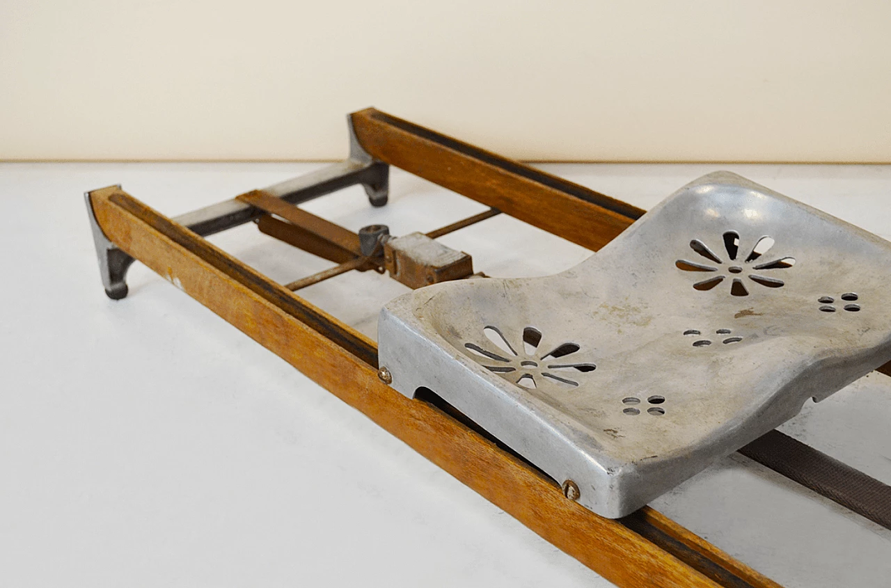 Wood and metal rowing machine by PEP Healthways L.A. Calif, early 20th century 5