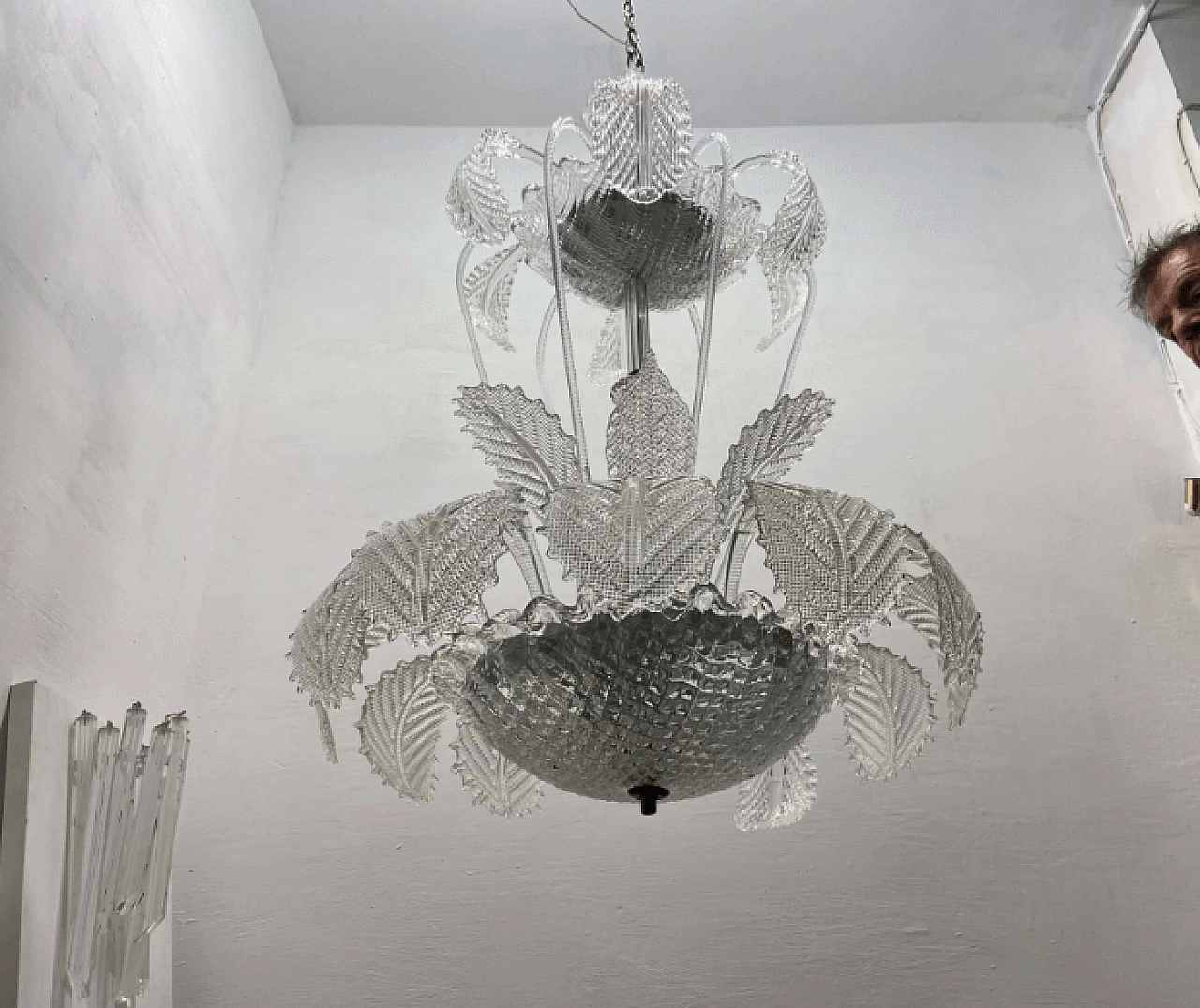 Murano glass chandelier by Ercole Barovier, 1940s 12