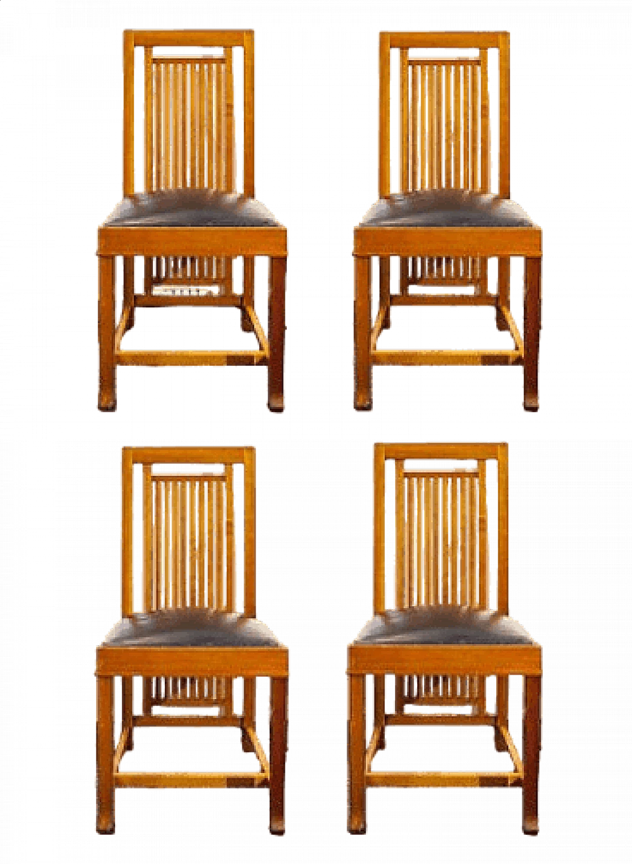 4 chairs 614 Coonley 2 by Frank Lloyd Wright for Cassina, 1992 8